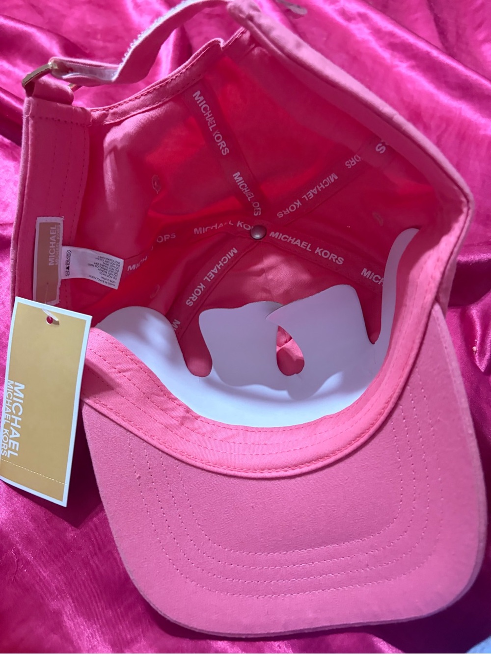 Michael Kors Pink MK Logo Baseball Cap - Picture 6 of 8
